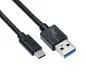 Preview: Cable USB 3.1 tipo C - enchufe de 3,0 A, 5 Gbps, carga de 3 A, negro, 0,50 m, bolsa de plástico